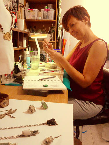 Silvana Mallia in her jewellery home studio in St Paul's Bay Malta